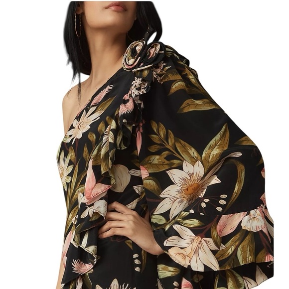NWT Farm Rio Floral One-Shoulder Dress Dress Size Small - Picture 2 of 9